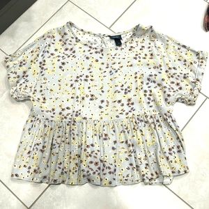 Misses cropped open back blouse